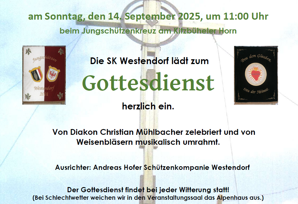 Bergmesse zum 25-jährigen Jubiläum der Jungschützen Westendorf